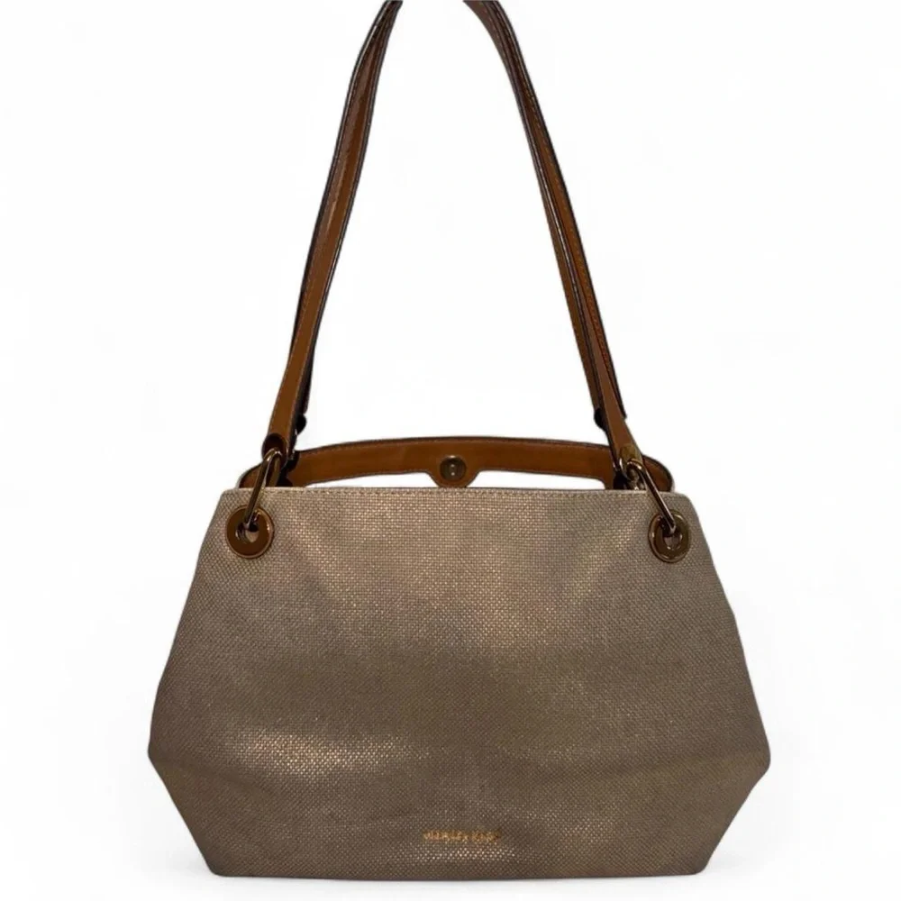 Michael Kors Beige and Brown Shoulder Bag